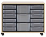 Flexeo Regal mit Boxen, hoch Farbe / color: 3 große, 12 kleine Schubladen (Zoom)