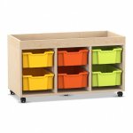 Flexeo Regal PRO, 3 Reihen, 6 Boxen Gr. M, Aufkantung