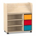 Flexeo Bcherwagen fahrbar, 3 groe Boxen