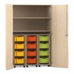 Flexeo Garagenschrank PRO, 3 Rollcontainer, 12 Boxen Gr, M, 2 Fcher