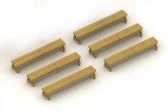 Wisdom Outdoor-Sitzbank, 6er Set