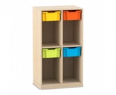 Flexeo Schulranzenregal PRO, 2 Reihen, 4 Boxen Gr. M, f�r 4 Schulranzen