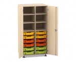 Flexeo Schrank PRO, 2 Reihen, 12 Boxen Gr. S, 4 Fcher oben, 2 Tren