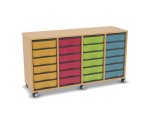 Flexeo Regal, 4 Reihen, 24 kleine Boxen, Mittelwand