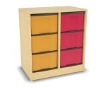 Flexeo Regal, 2 Reihen, 6 gro�e Boxen, Mittelwand