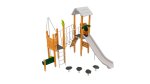 Wisdom Spielt�rme mit Kletterbr�cke, Rutsche und Rutschstange, Massivholz
